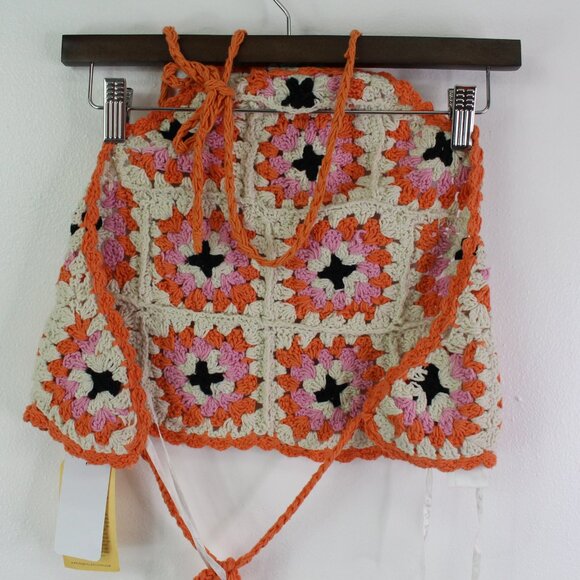 B.O.G. Collective Granny Squares Cotton Knit Halter Top Multicolor Size L - Picture 4 of 6